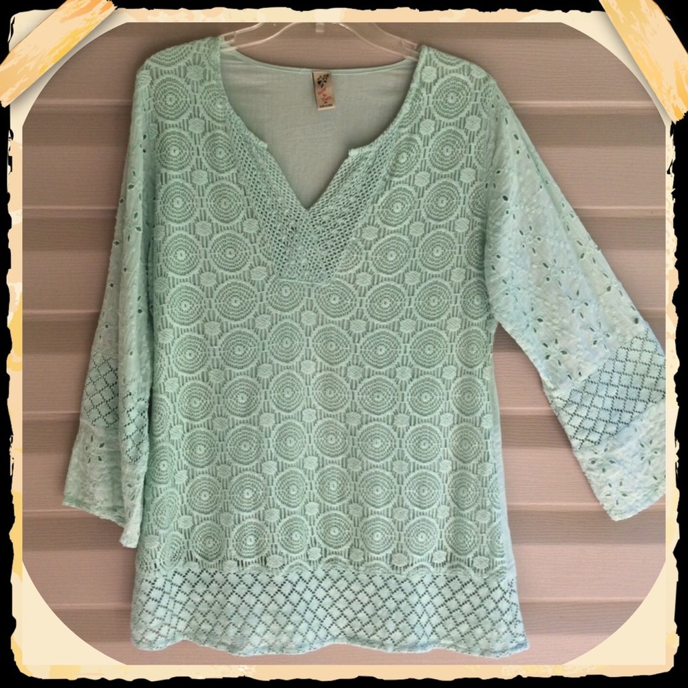 Now & Then Vintage Green Tunic